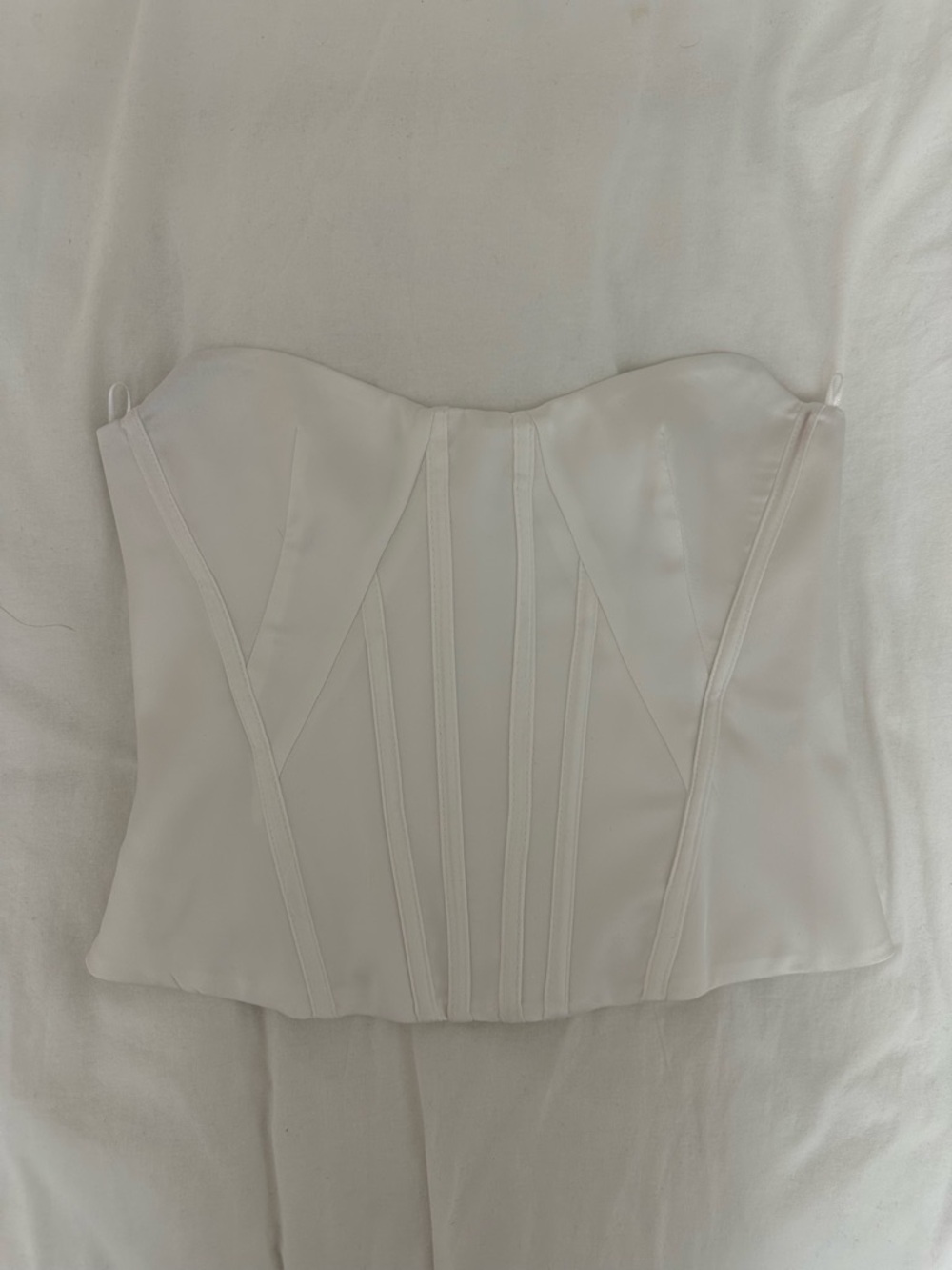 Zara White Strapless Bustier Top
